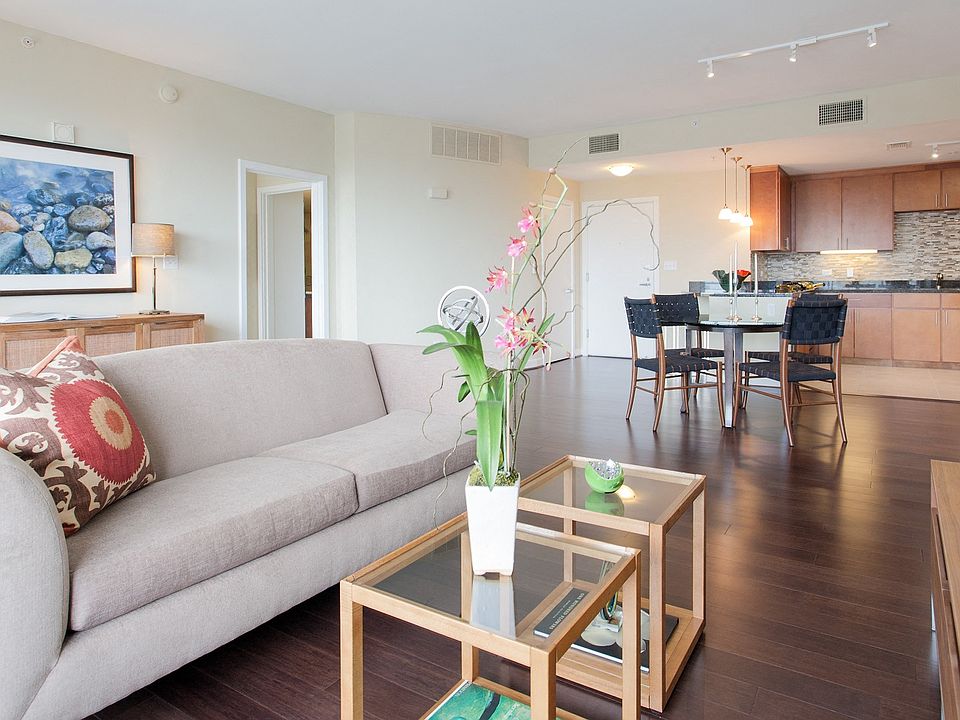 Plank wood flooring through the living space