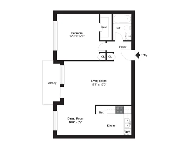 Floor plan One Bedroom