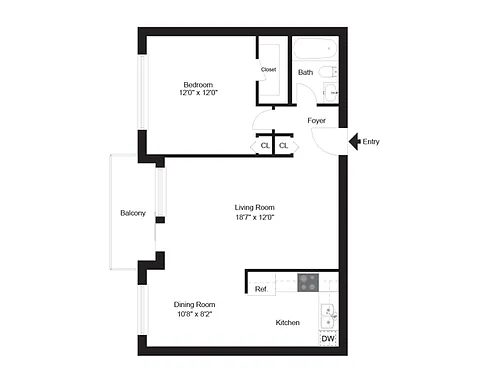 Floor plan One Bedroom