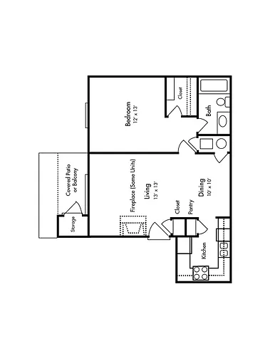 Floor plan 1 Bedroom 1 Bathroom