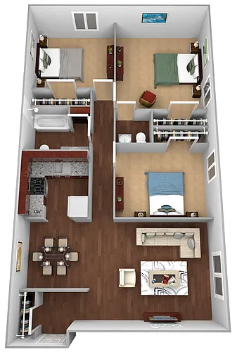 Floor plan 3 Bed / 1.5 Bath