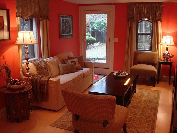 Large sun-filled LR with entrance to private patio