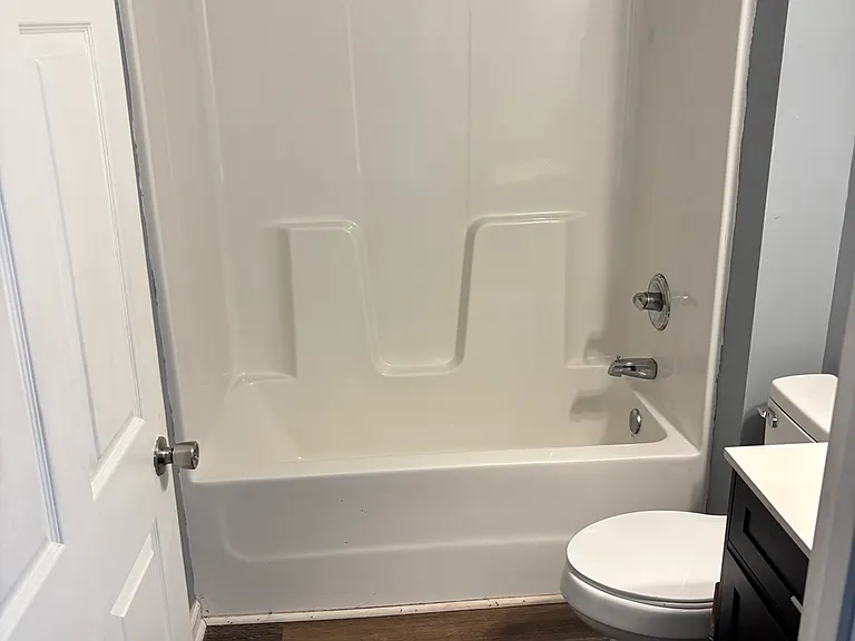 Looking into the hall/guest bathroom