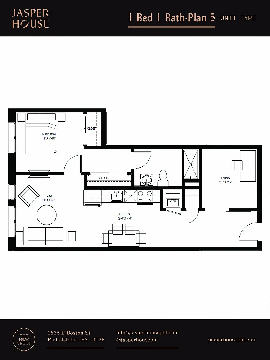 Floor plan 1 Bed 1 Bath Plans 5-8