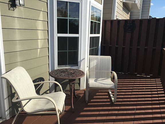 Porch overlooks green belt