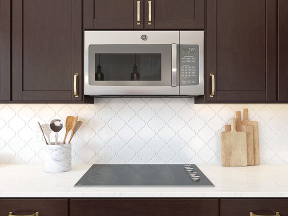 Electric stovetop in kitchen
