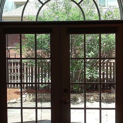 French doors to custom patio
