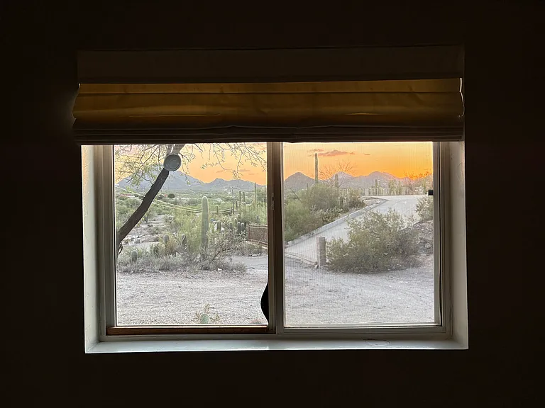custom blinds and sunset views