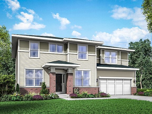 Prairie exterior elevation rendering Jericho II by William Ryan Homes