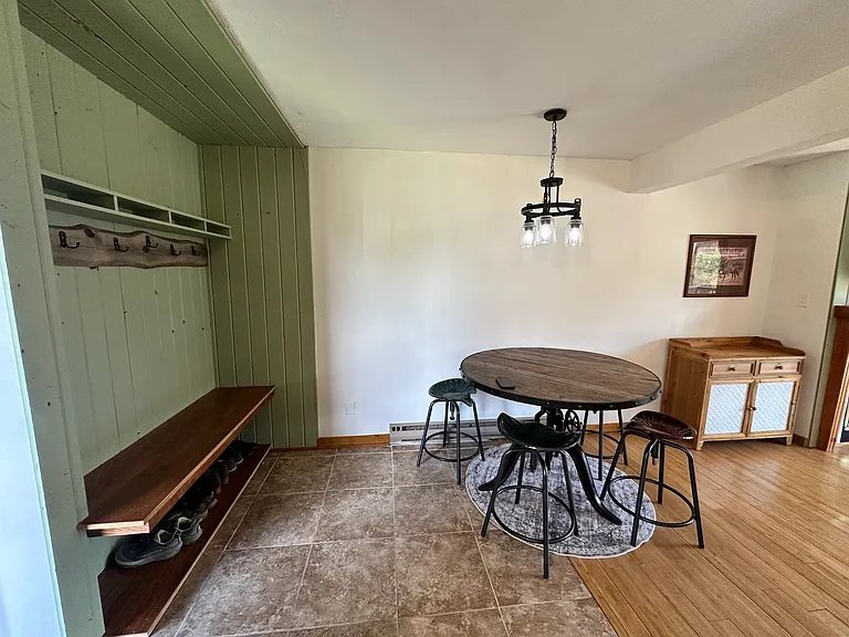 Entry way bench with shoe rack and jacket hooks