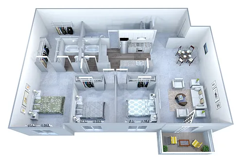 Floor plan H 3 Bed/2 Bath
