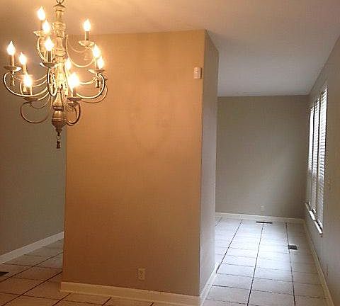 open living/dining area