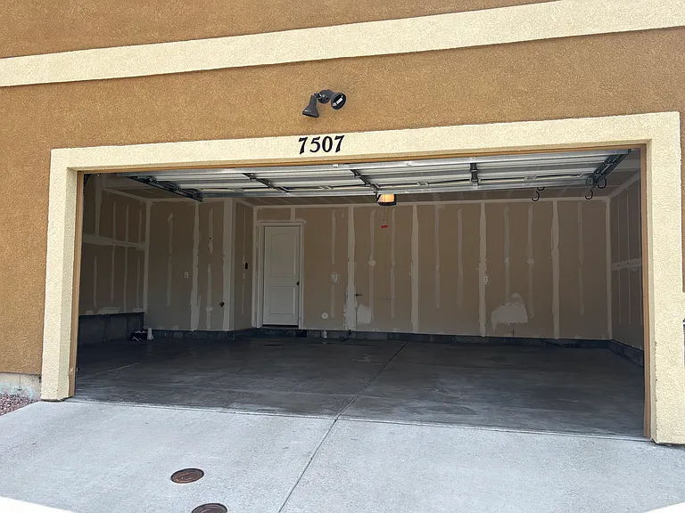 View in to the 2 1/2 car garage.