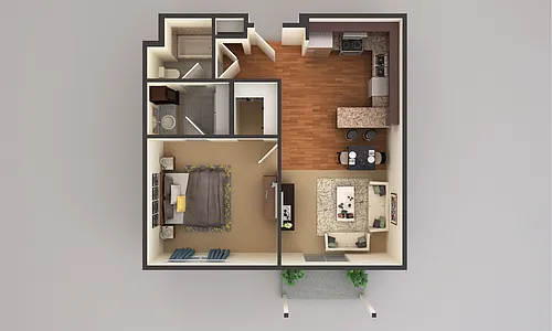 Floor plan 1 Bedroom lg