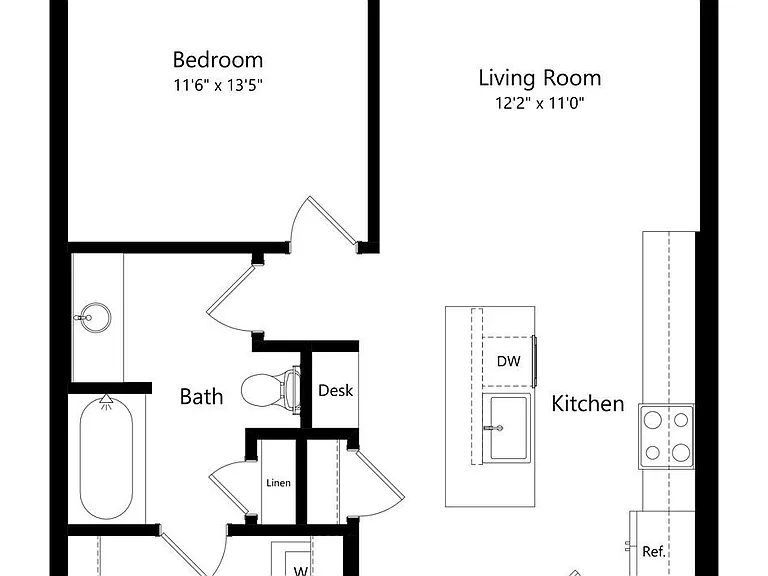 1B floor plan Alta Rise