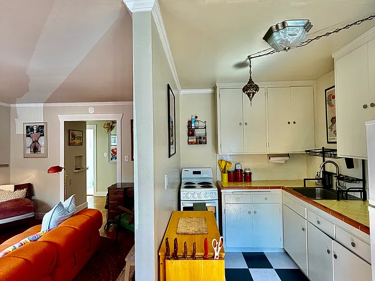 Kitchen and living room furnished