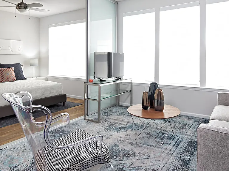 Living area and bedroom