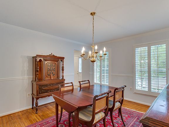 Elegant dining room with chair railing