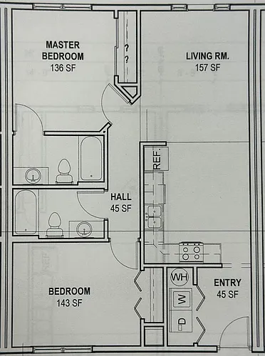 Floor plan 2 bedroom priced per bedroom