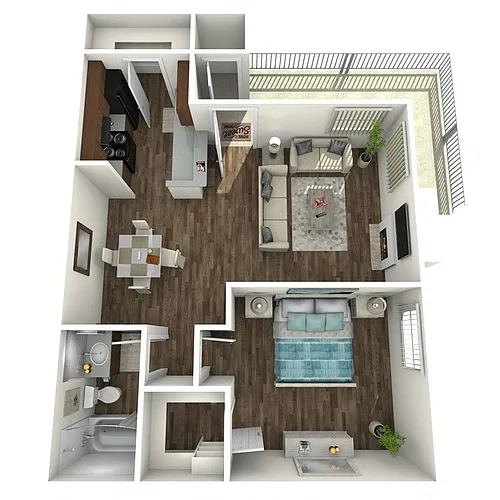 Floor plan One Bedroom B