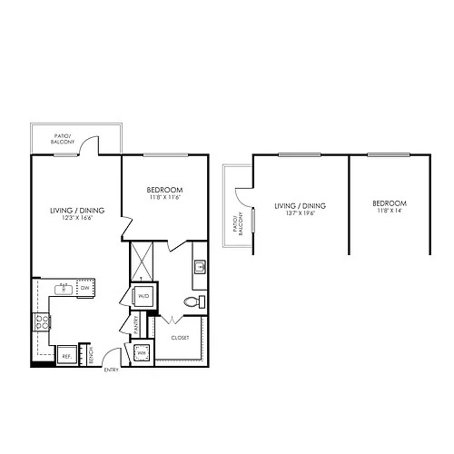Floor plan A2- 1X1
