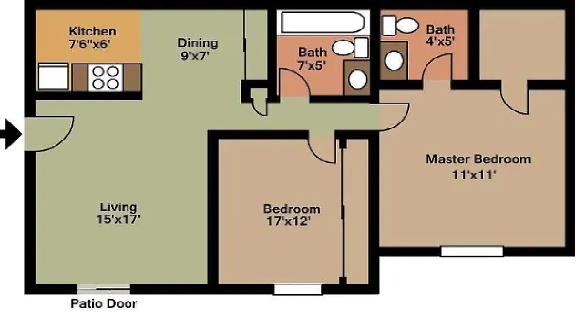 Floor plan Standard 2 Bedroom