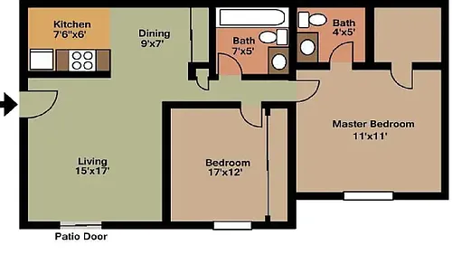 Floor plan Standard 2 Bedroom