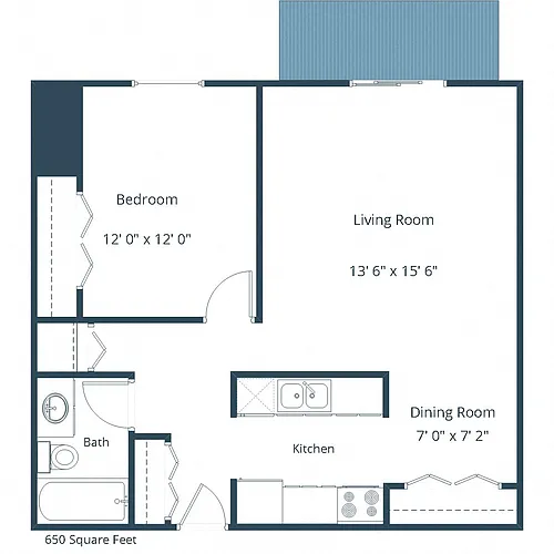Floor plan One Bedroom 11A