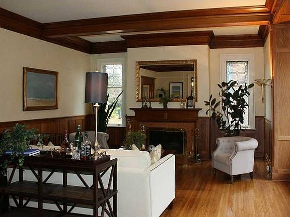 Fireplace & High Ceiling