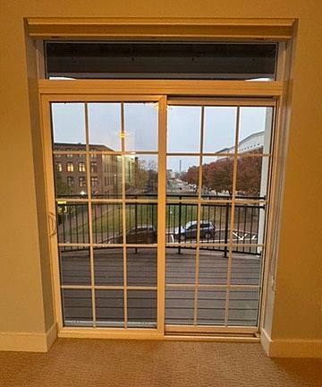 Looking out into the green space, from the Master Bedroom.