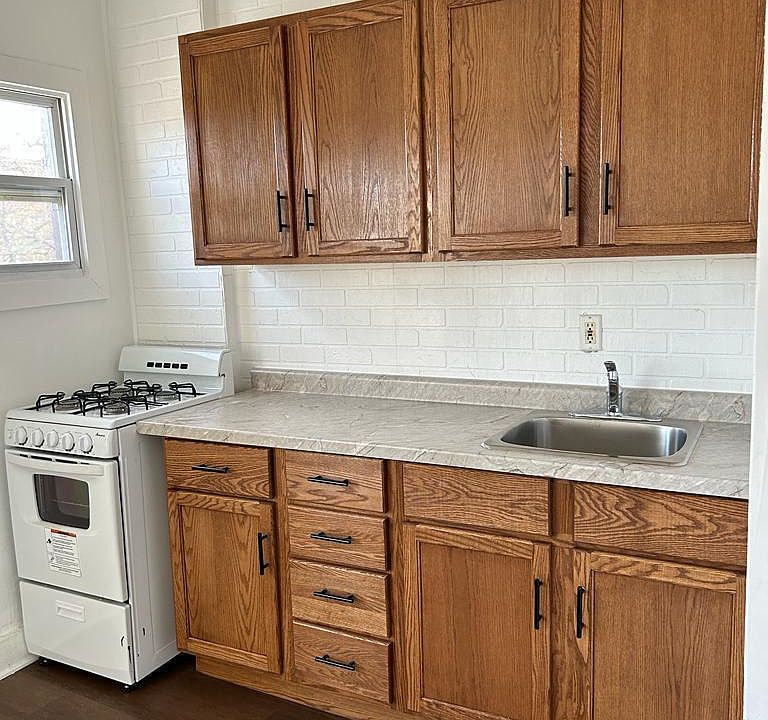 Kitchen with new cabinets, counters and appliances