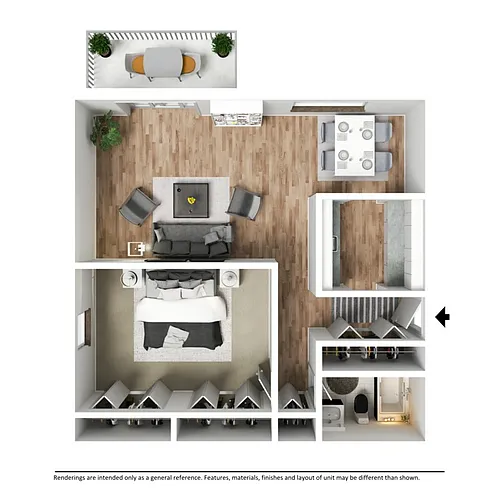 Floor plan 1BD/1BA