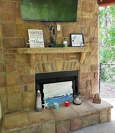 Game Day Porch with accent lighting