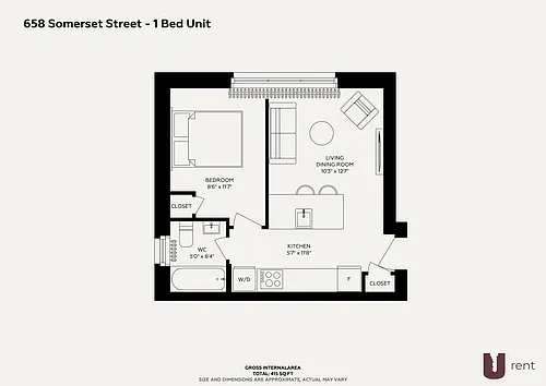 Floor plan 1 Bedroom