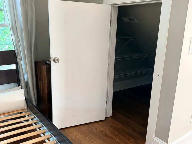 Closet space in the studio