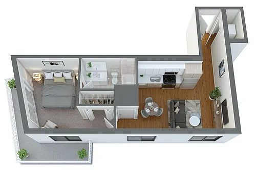 Floor plan A2 1 Bed/1 Bath