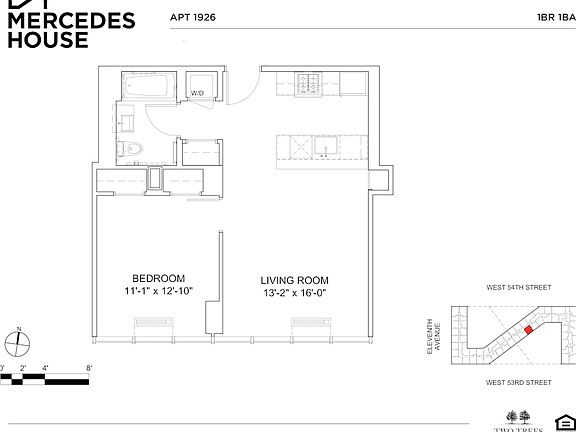 2nd image of 550 W 54th St APT 1926