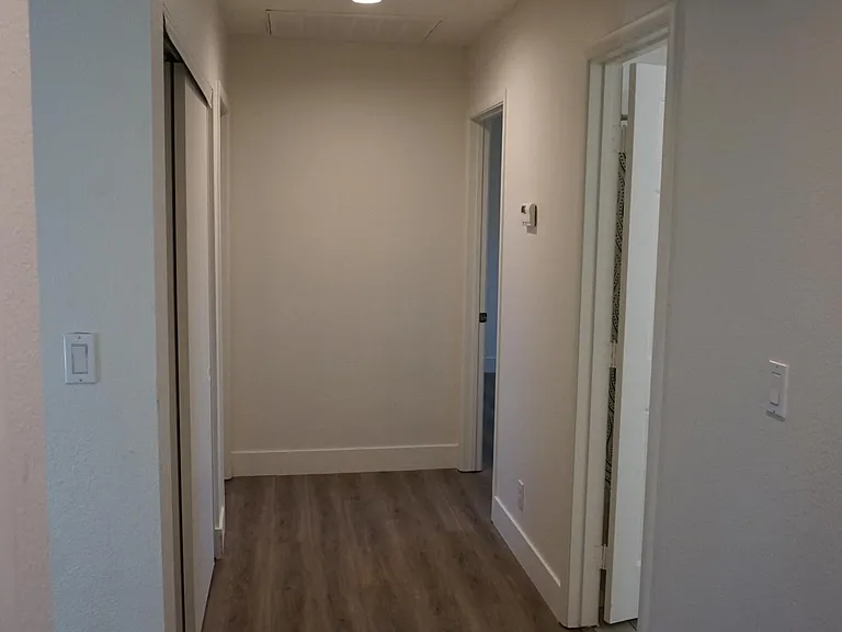 Upstairs hallway with storage