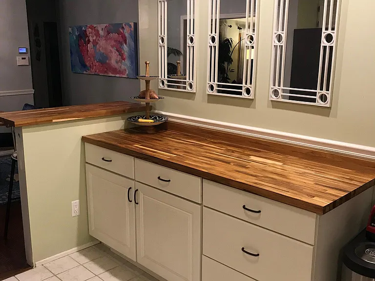 beautiful high quality butcher block counters in the kitchen