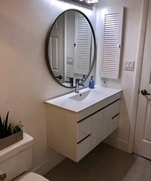 Bathroom with floating vanity