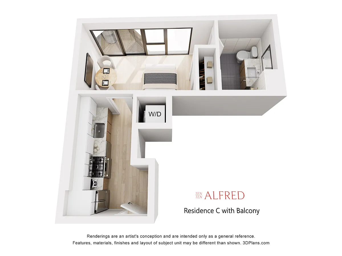 Floor plan Residence C with Balcony