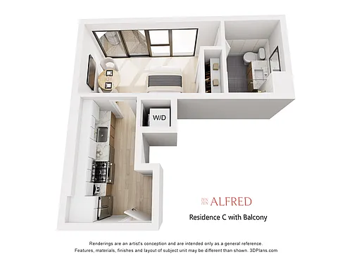 Floor plan Residence C with Balcony