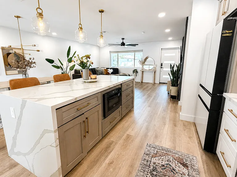 Everything you might need in a kitchen including R.O water filtration system, instapot, air-fryer, baking sheets, glass Tupperware, condiments, beverage center smart fridge, Roomba & iRobot Robot Mob. Our home will feel like your home.