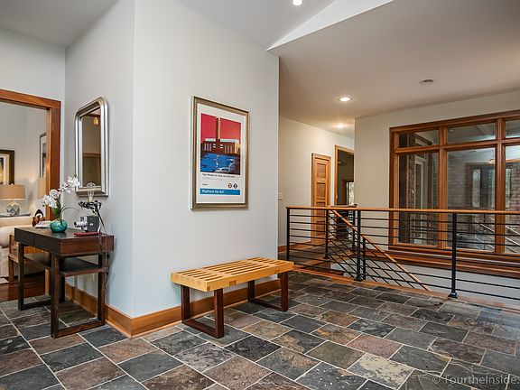 Solid natural slate foyer