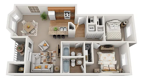 Floor plan 2X2 B