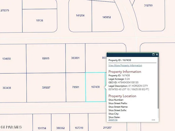 Pn 167438 41 Horizon City Ests Lot 13, El Paso, TX 79928