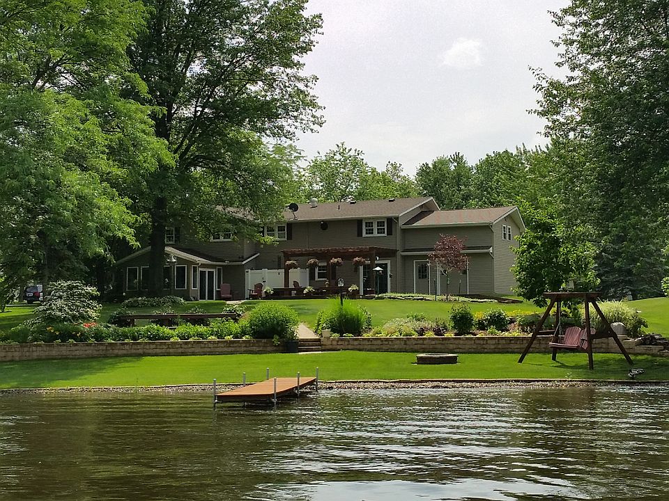 Lake side view of house.