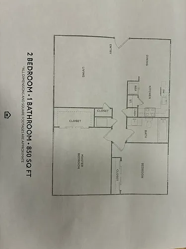 Floor plan 2Bed 1 Bath