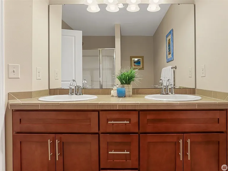 Primary bathroom with double sink