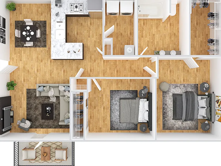 2 Bedroom | 1 Bath | 1007 SF | Renovated 2 Bedroom | 1 Bath | 1007 SF | Renovated